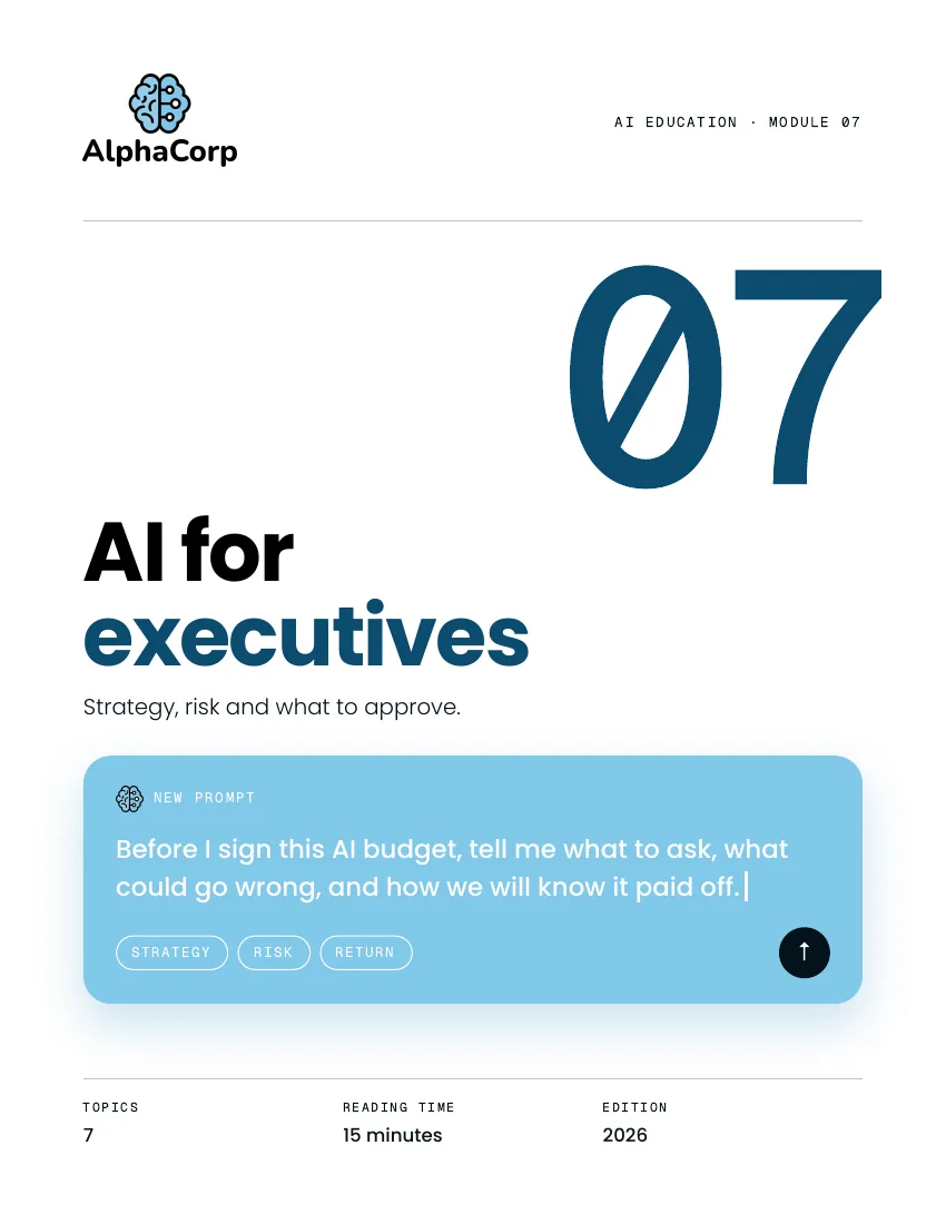 Cover of Module 07, AI for executives
