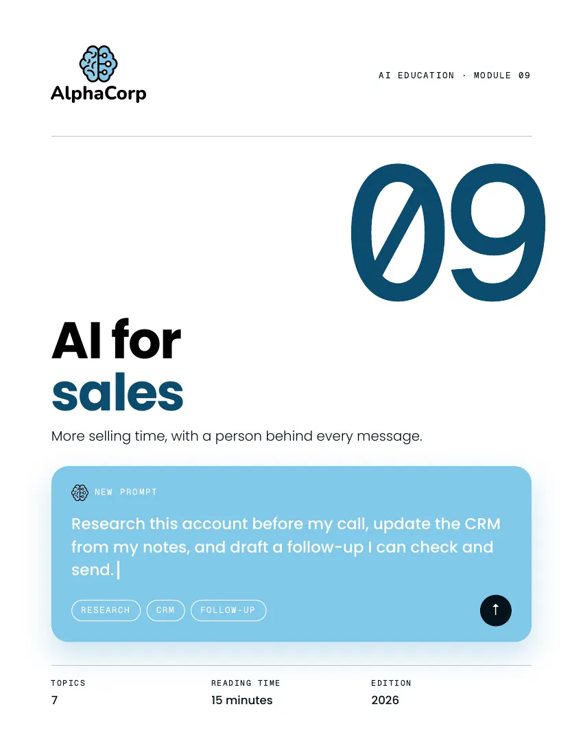 Cover of Module 09, AI for sales