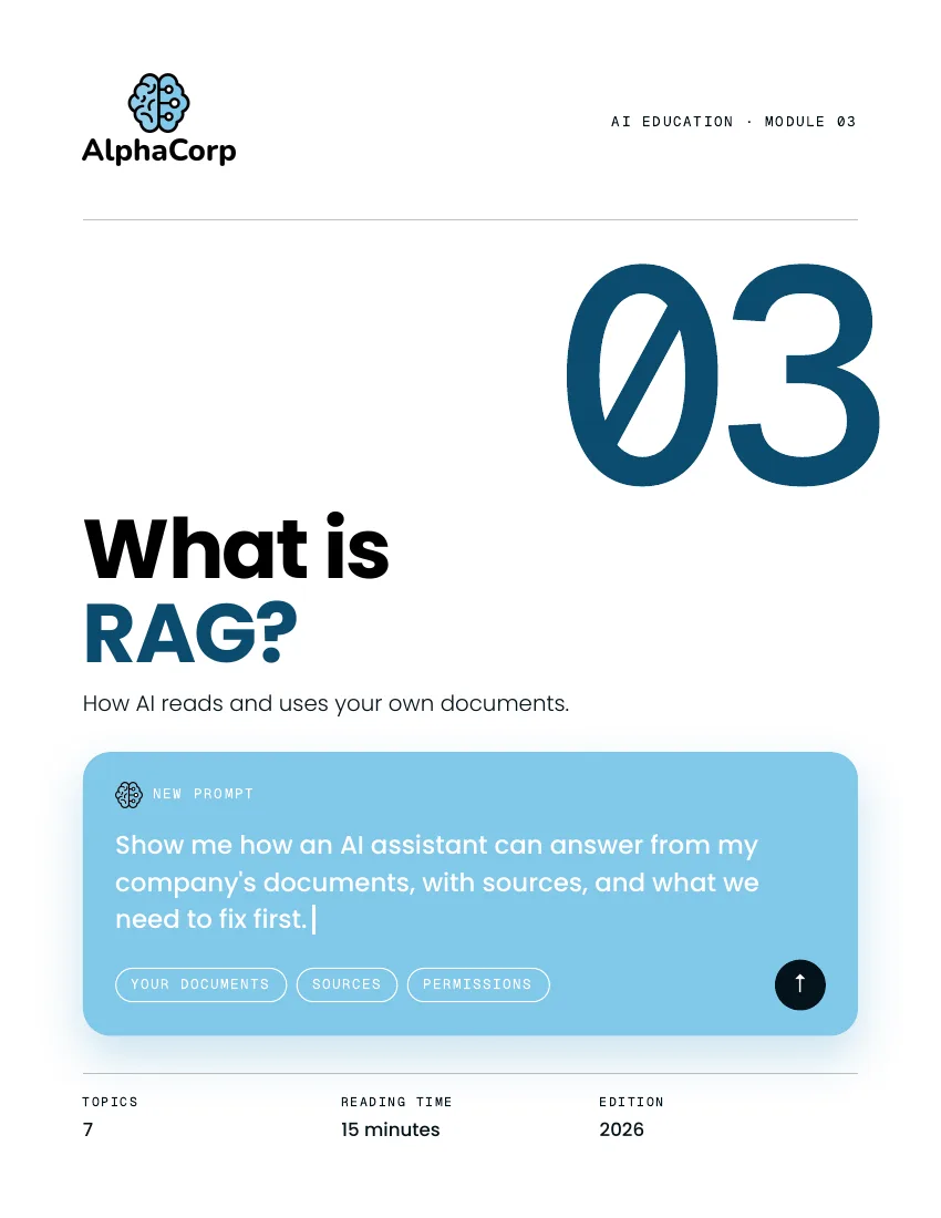 Cover of Module 03, What is RAG