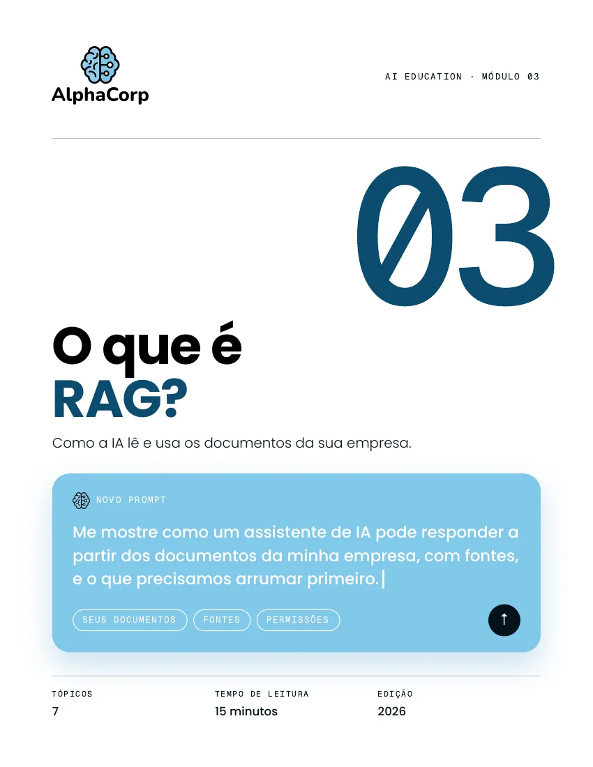 Capa do Módulo 03, O que é RAG