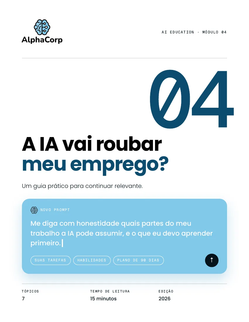 Capa do Módulo 04, A IA vai roubar meu emprego