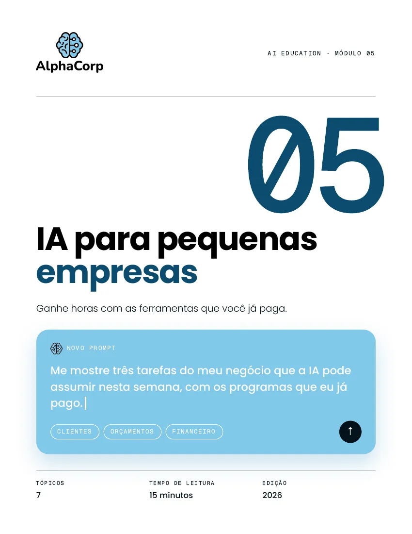 Capa do Módulo 05, IA para pequenas empresas