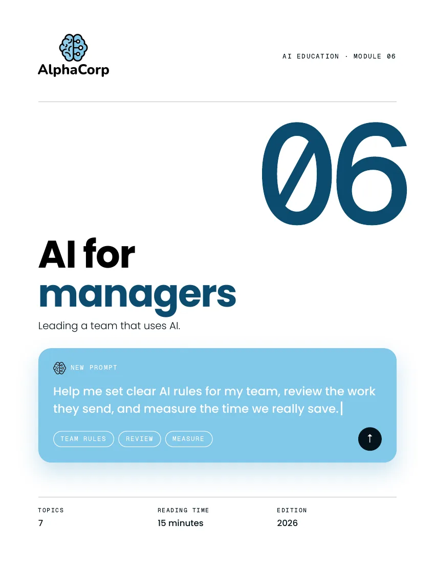 Cover of Module 06, AI for managers