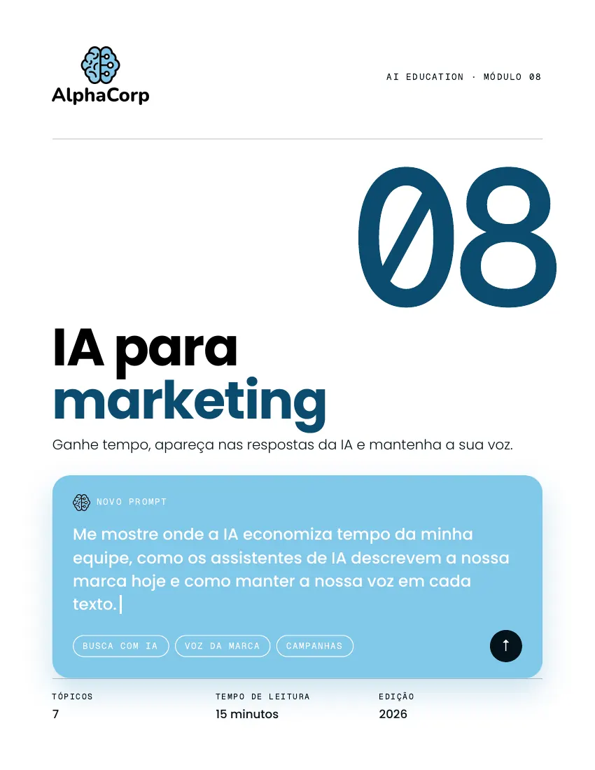 Capa do Módulo 08, IA para marketing