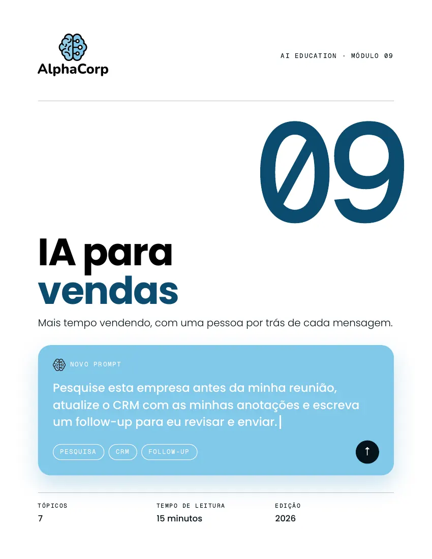 Capa do Módulo 09, IA para vendas