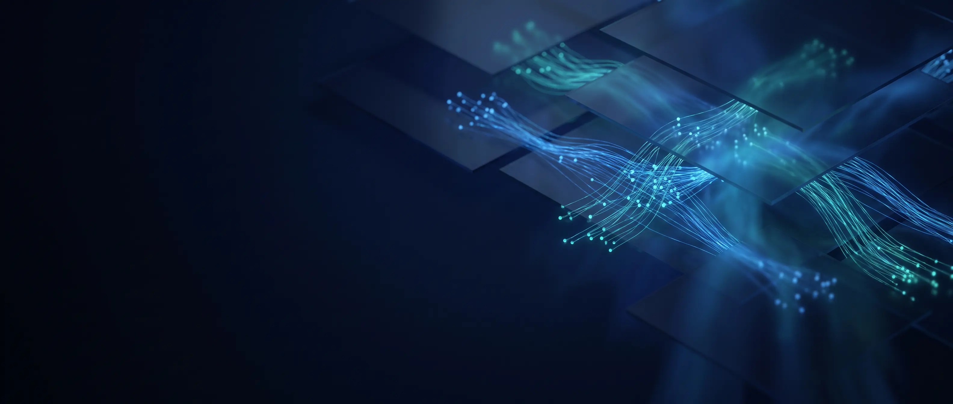 Financial software development company visualized as secure glowing transaction nodes flowing through layered compliance architecture