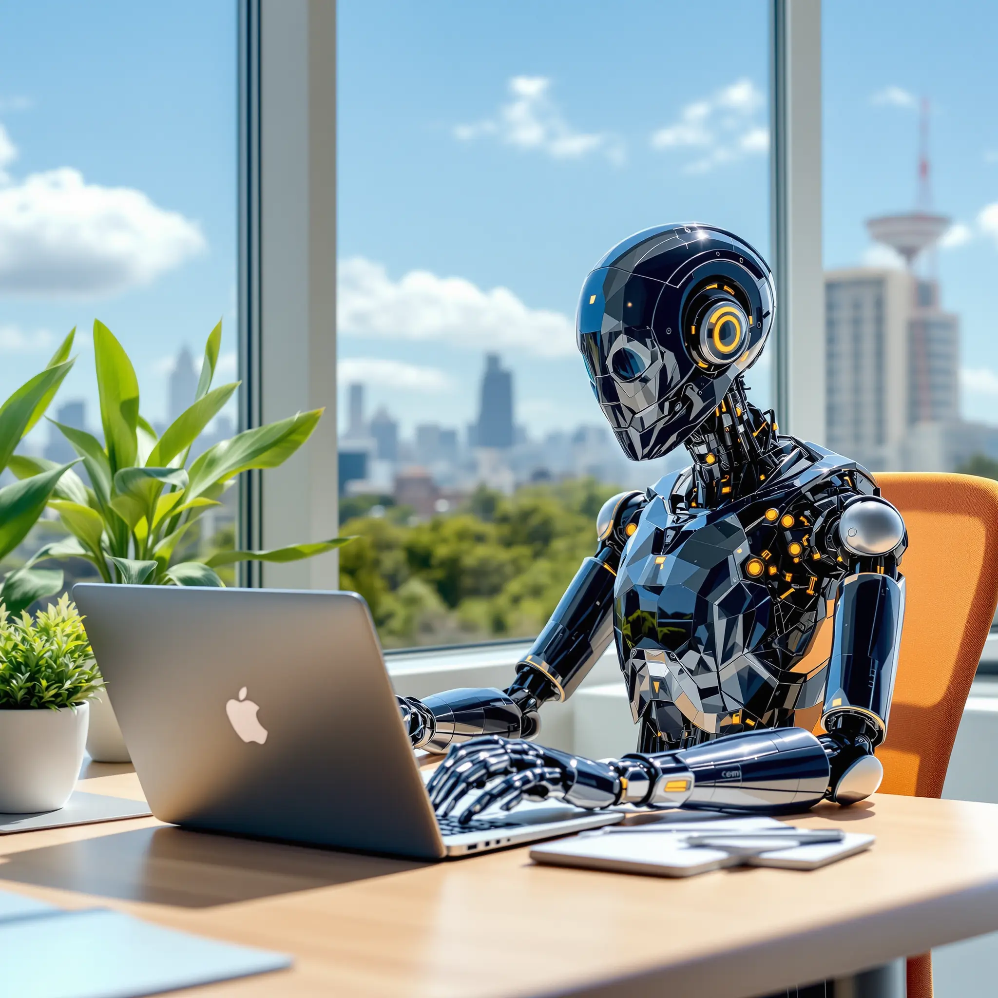 AI Agent working on a table in the office