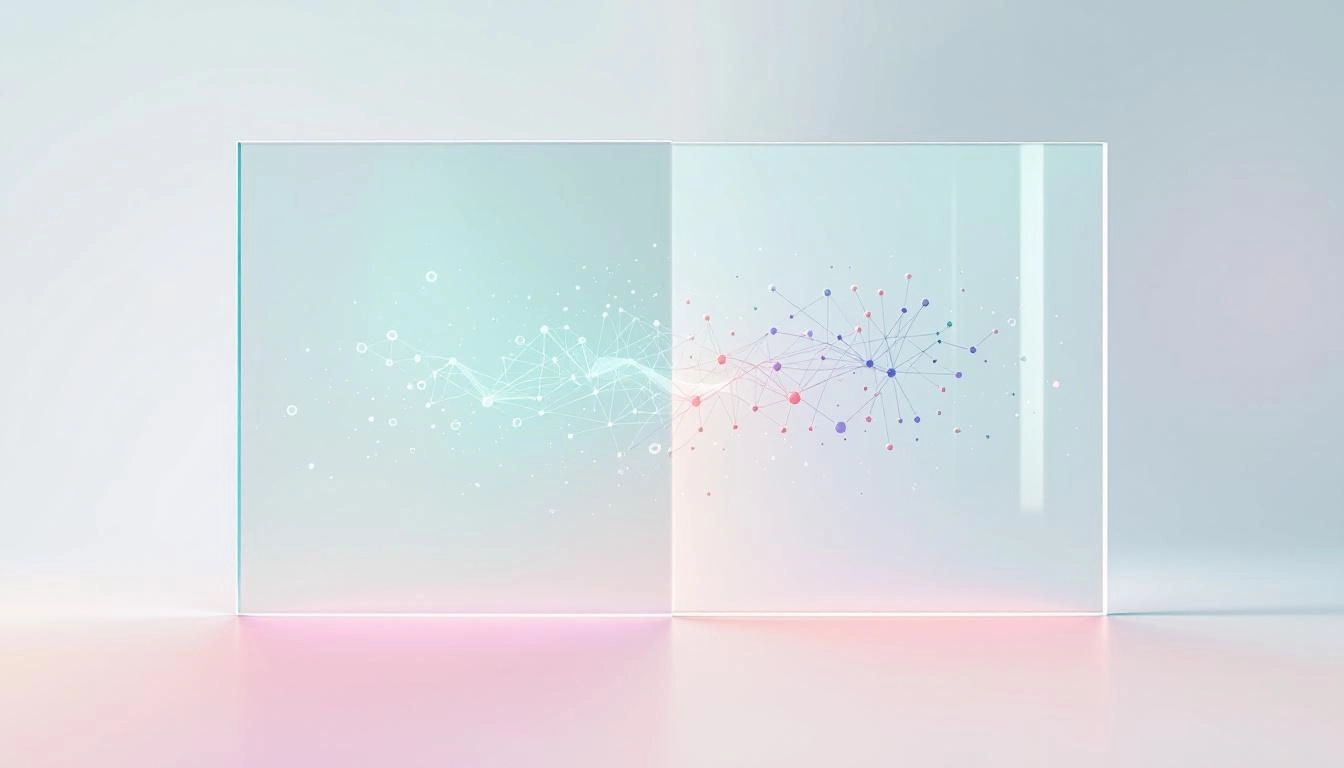 two different holograms inside a glass styled illustration